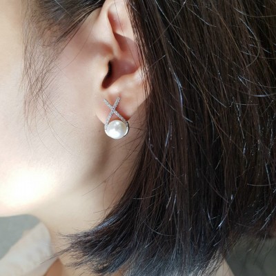 Hoa tai ngọc trai móc nơ HTMN