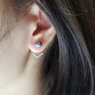 Hoa tai ngọc trai 2 in 1 HT2I1