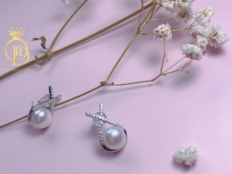 Hoa tai ngọc trai móc nơ HTMN