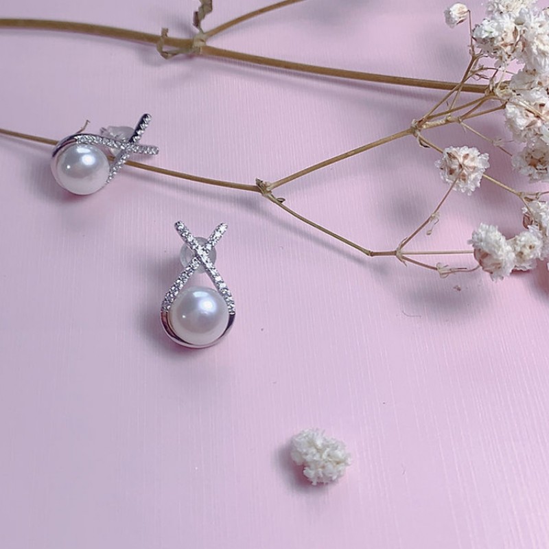 Hoa tai ngọc trai móc nơ HTMN